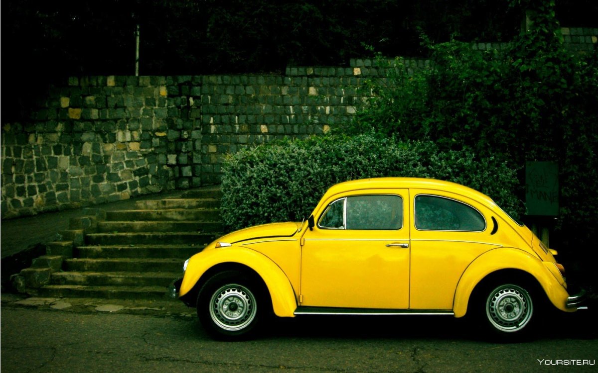 Retro Yellow Volkswagen Beetle