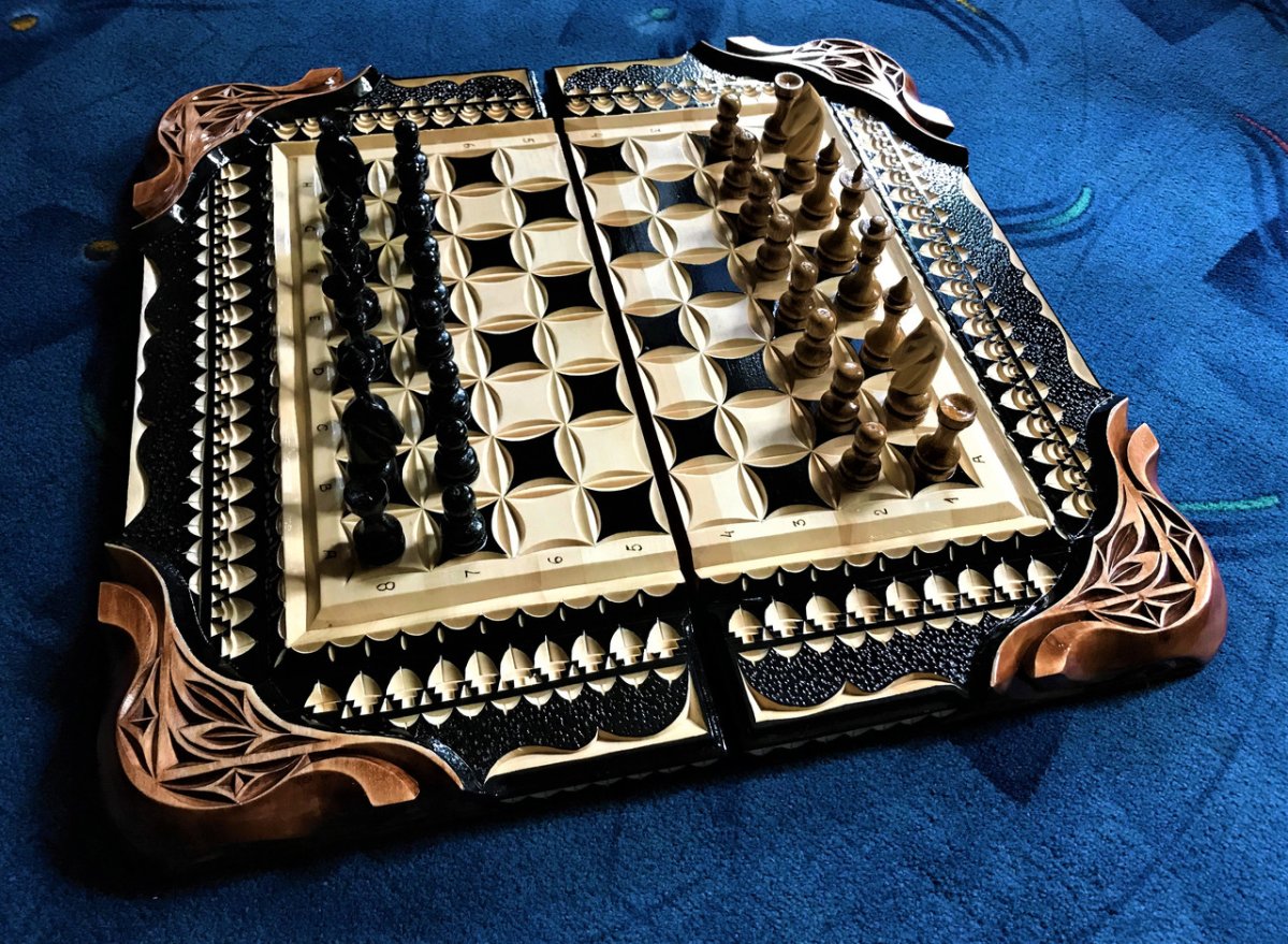 Нарды шахматы ручной работы из дерева