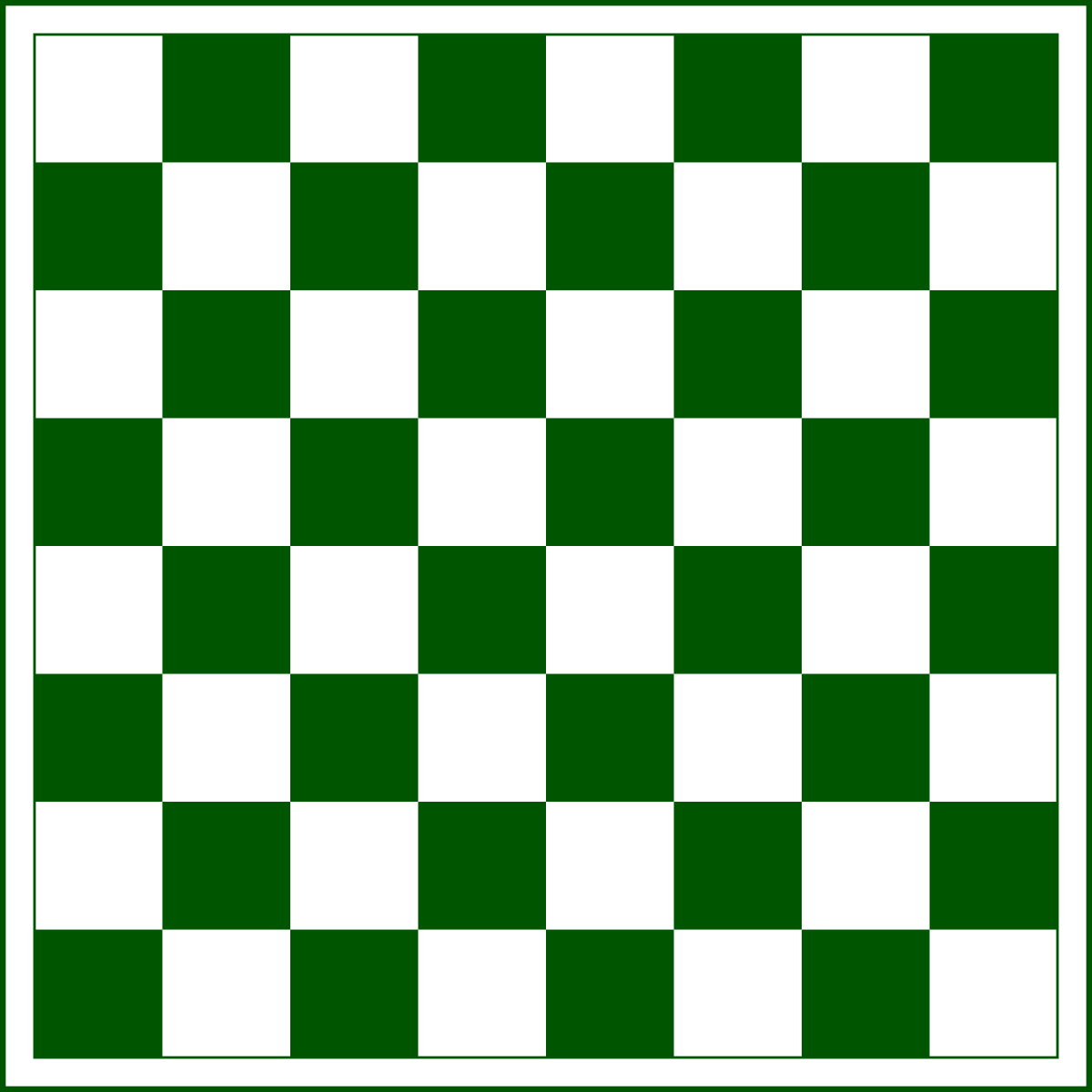 White Green Checkers Board
