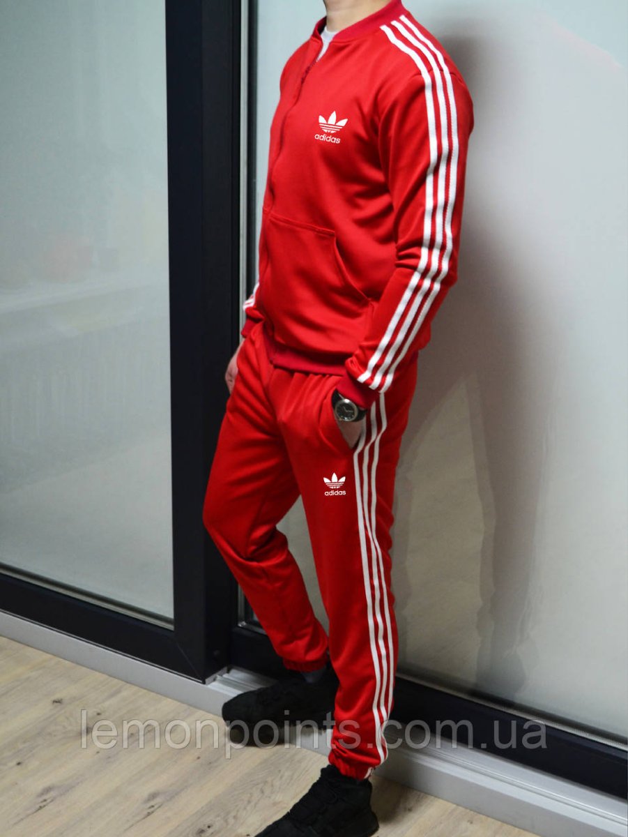 Спортивный костюм адидас мужской красный