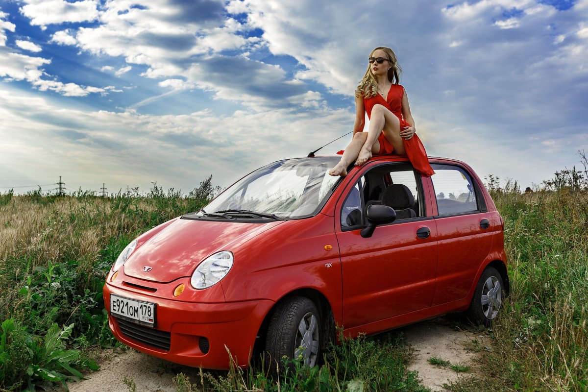 Daewoo Matiz с человеком