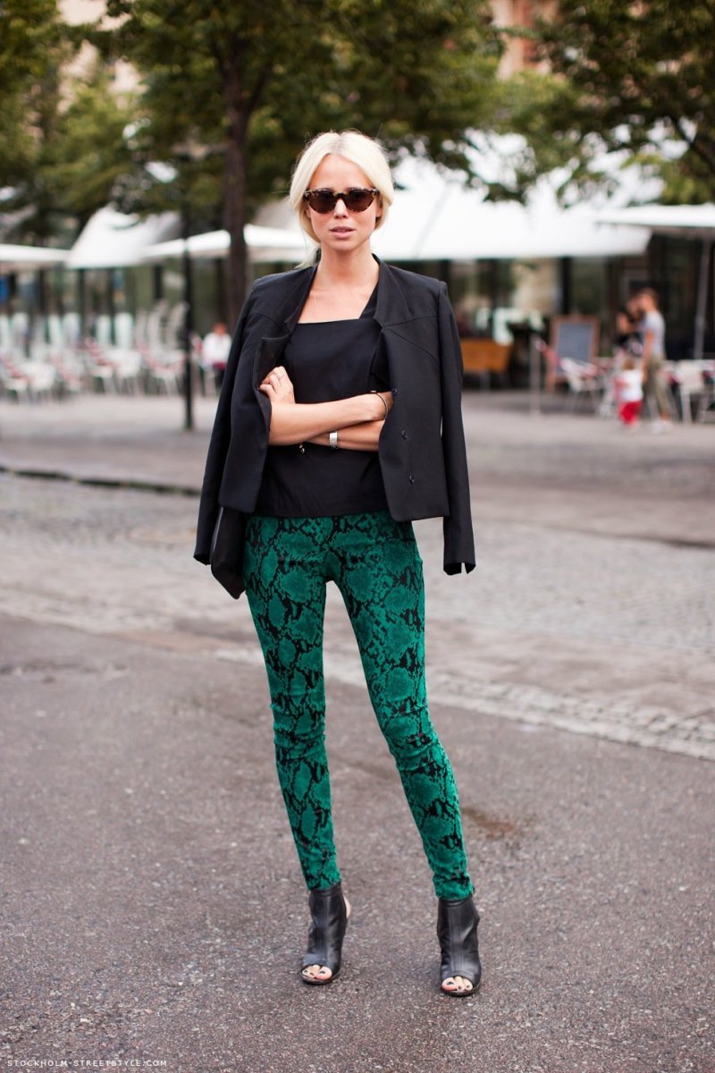 Зеленые брюки Street Style
