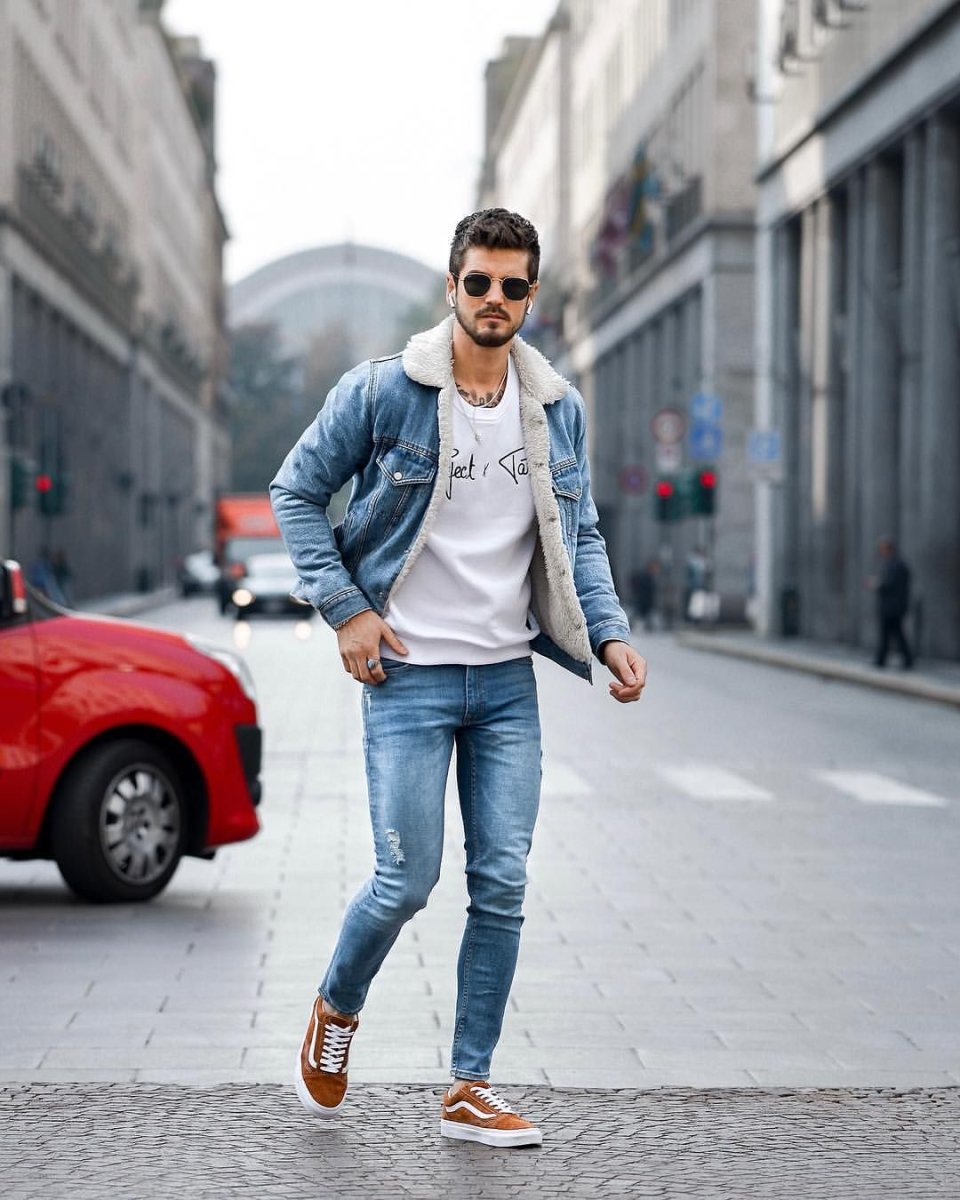 Деним стрит стайл мужчины