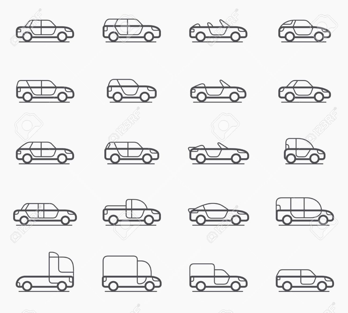 Типы кузова автомобилей иконки