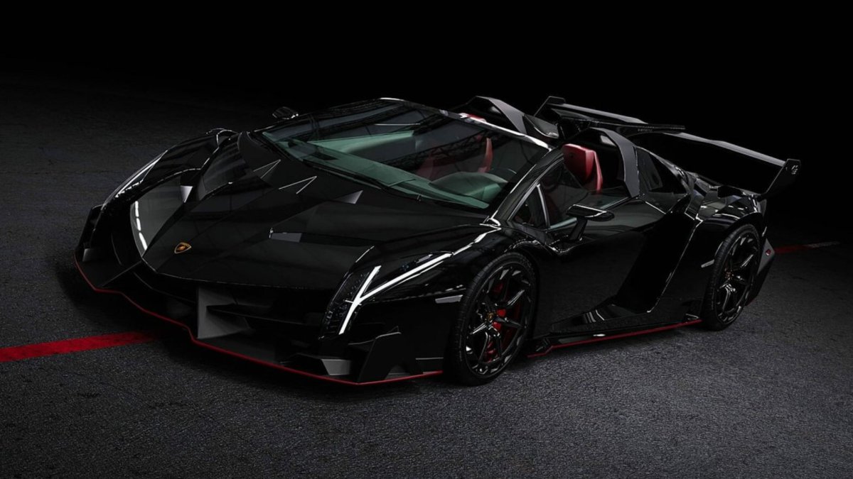 Lamborghini Veneno Roadster чёрный