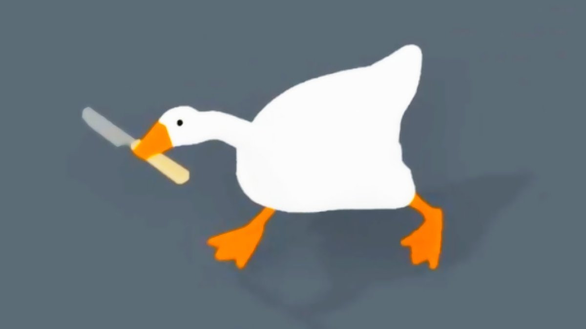 Untitled Goose game Гусь с ножом