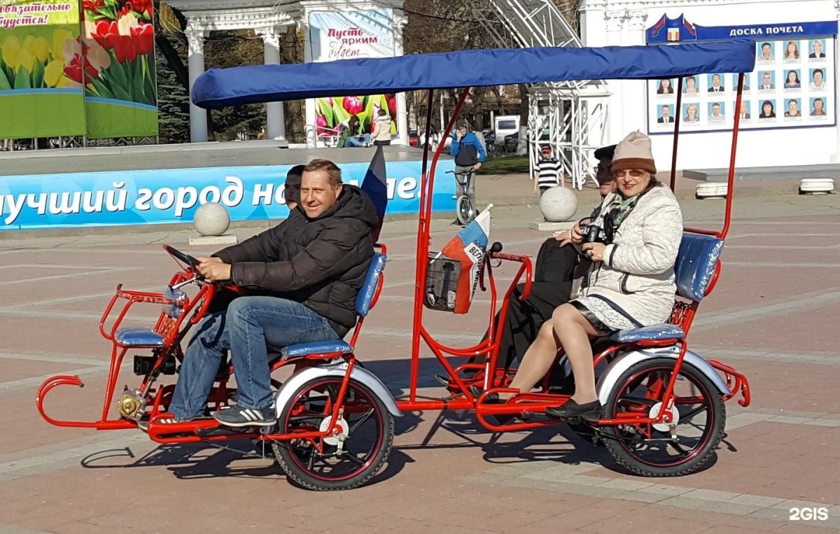 Веломобиль 2 местный велорикша