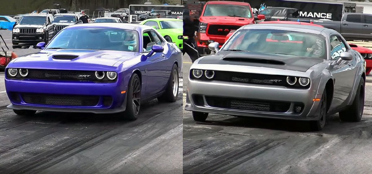 Dodge Challenger srt Demon vs Hellcat