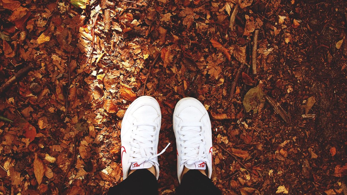 Ноги в листве осенней