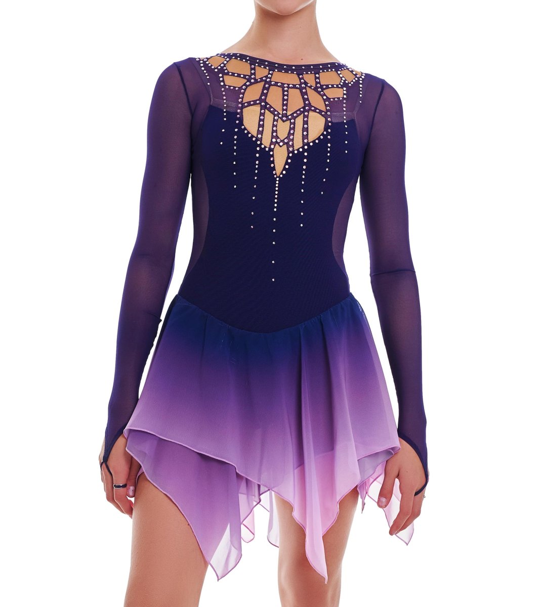 Фиолетовое платье для фигурного катания