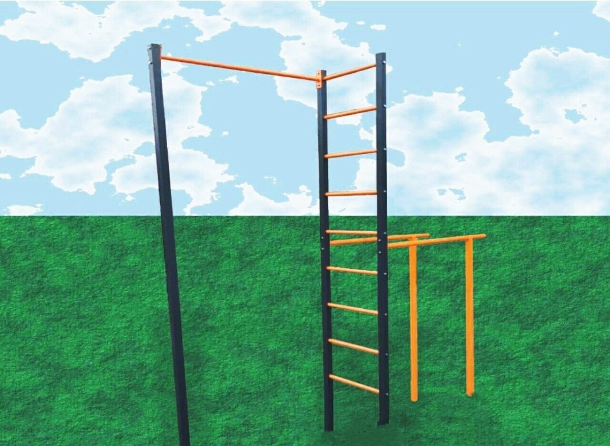 Уличная шведская стенка с турником и брусьями