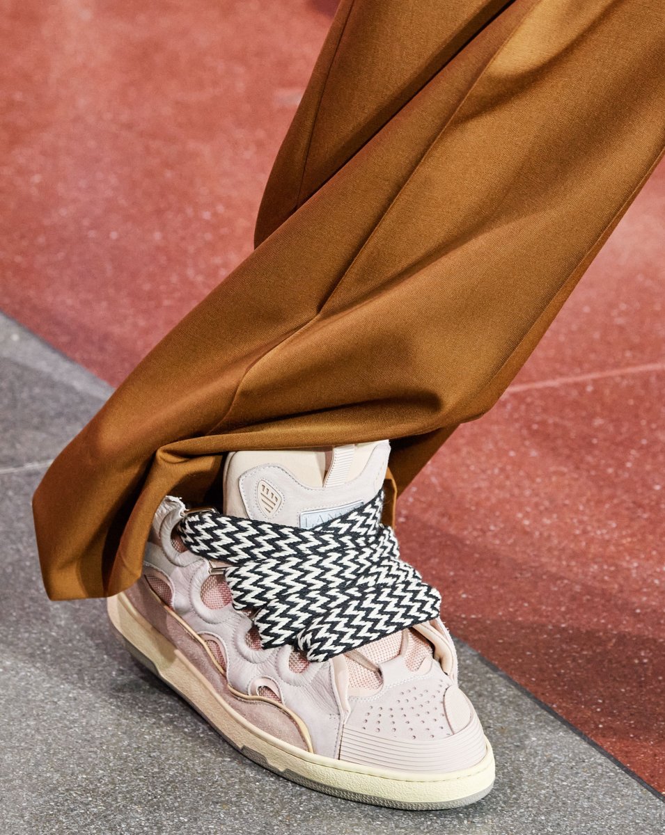 Lanvin Leather Curb Sneakers