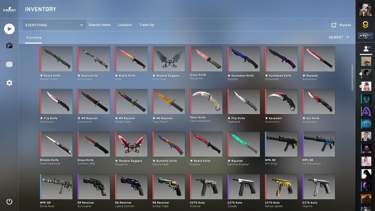 Охотничий нож в инвентаре