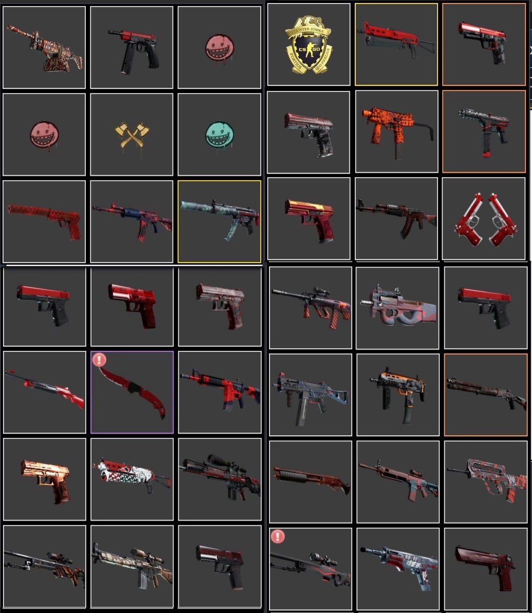 Оружие в инвентаре КС го