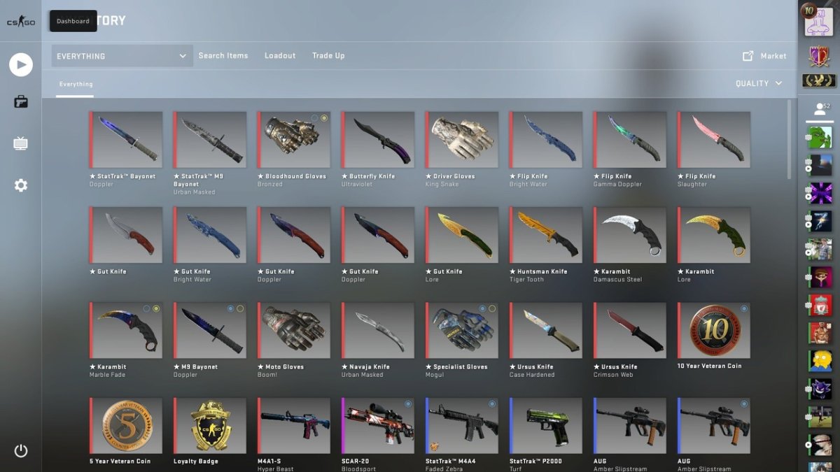 Скрин ножа в КС го в инвентаре