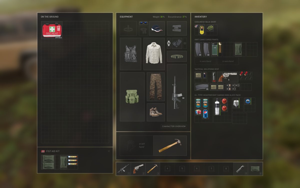 Дейз сталкер инвентарь