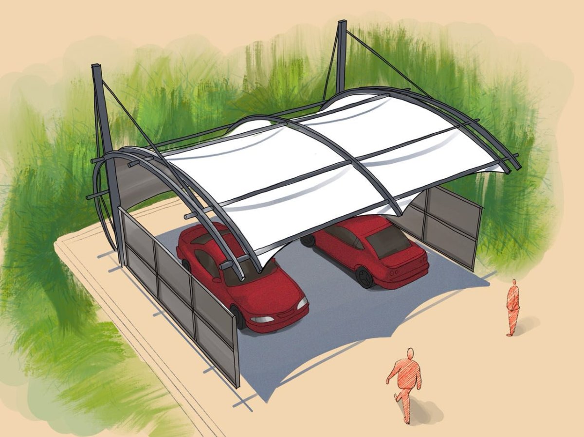 Sketchup навес для машины