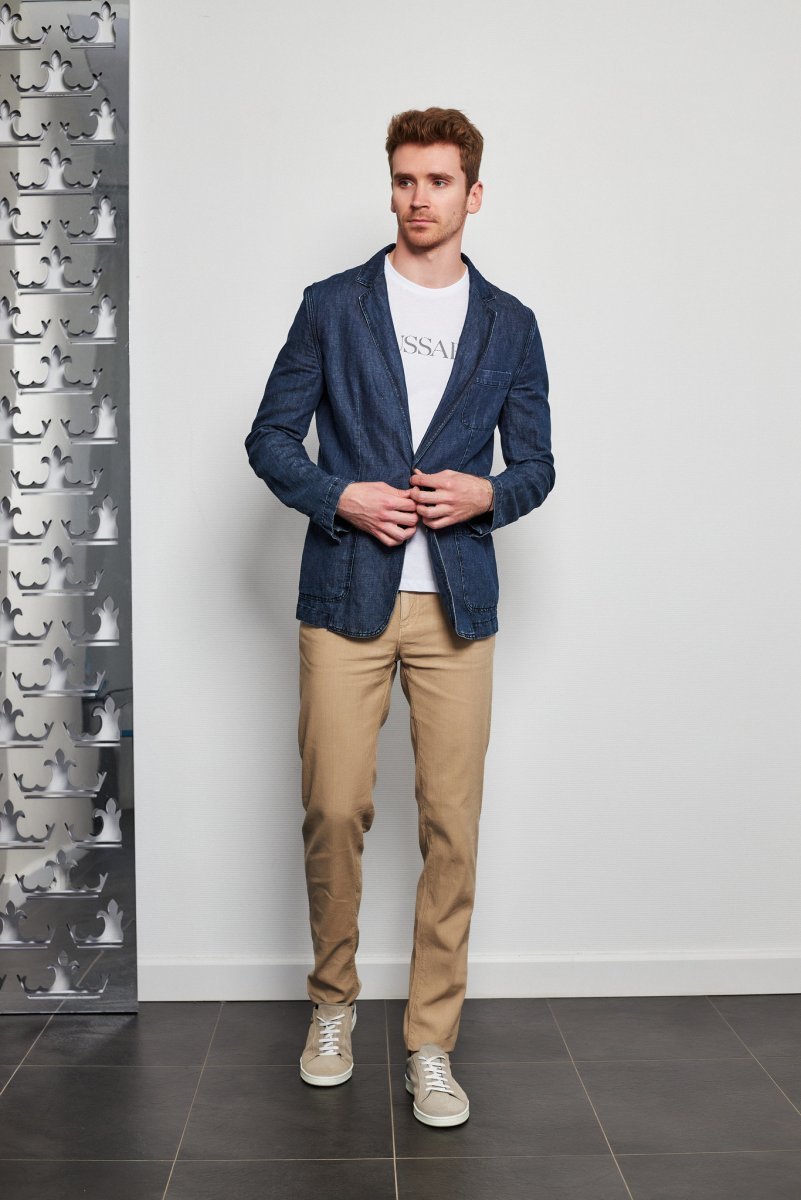 Джинсы с пиджаком