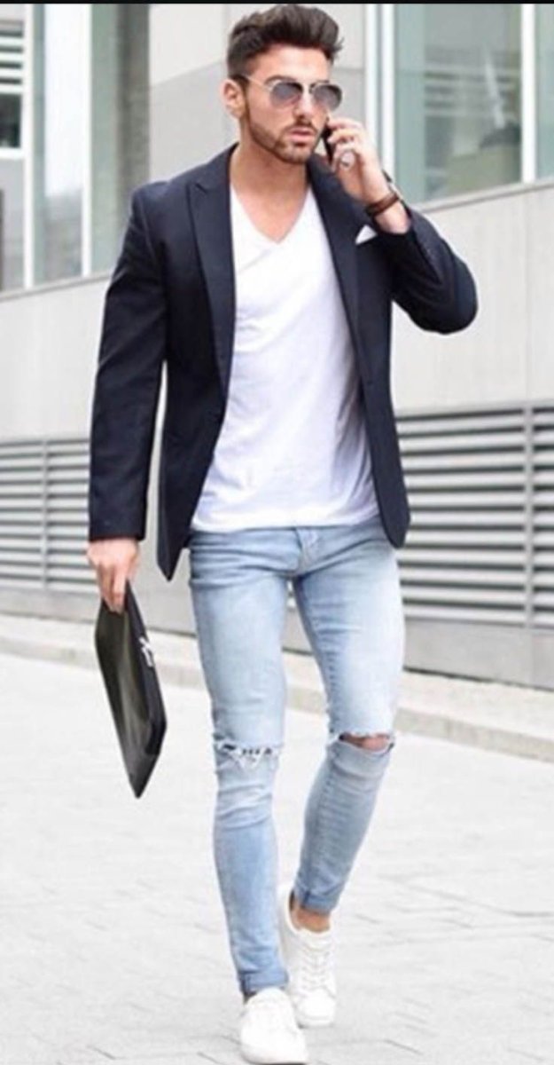 Джинсы футболка и пиджак мужской