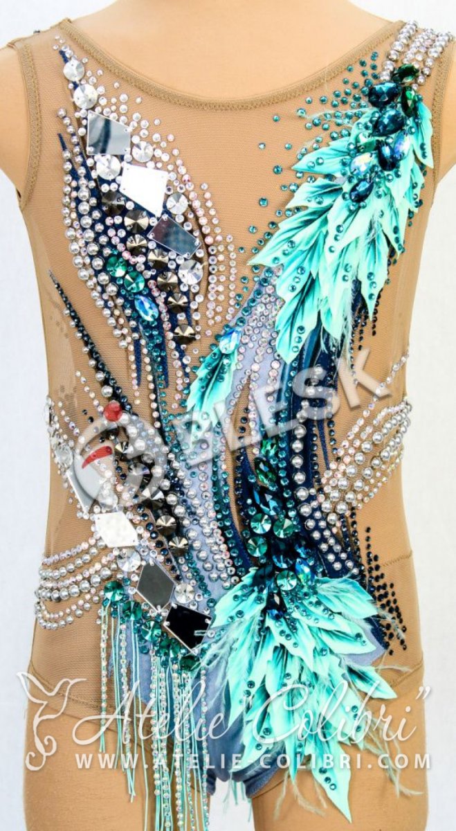 Бирюзовый купальник для художественной гимнастики