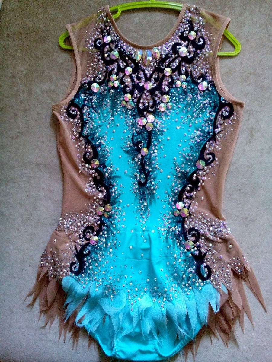 Бирюзовый купальник для художественной гимнастики
