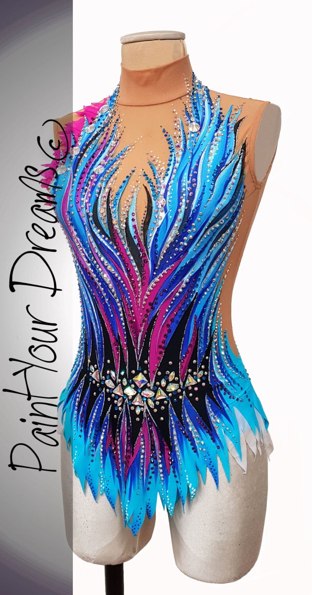 Купальник для художественной гимнастики голубой