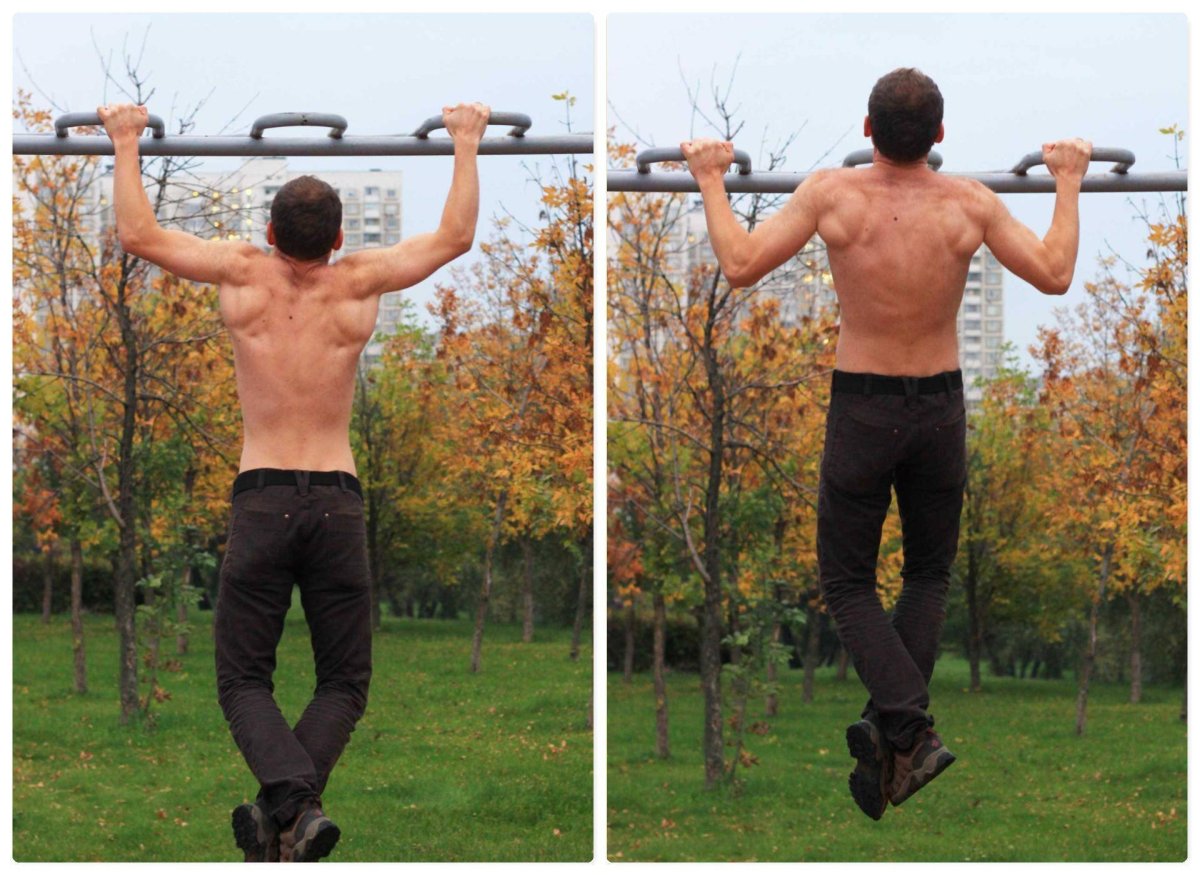 Упражнения на спину на турнике