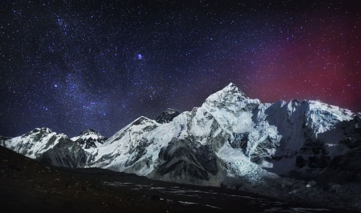 Эверест ночной пейзаж Аннапурна