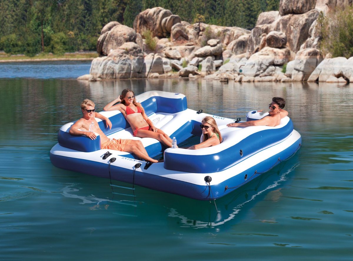 Надувной матрас Tropical Tahiti Inflatable 6-person Floating Island Pool Lake Party Float Raft