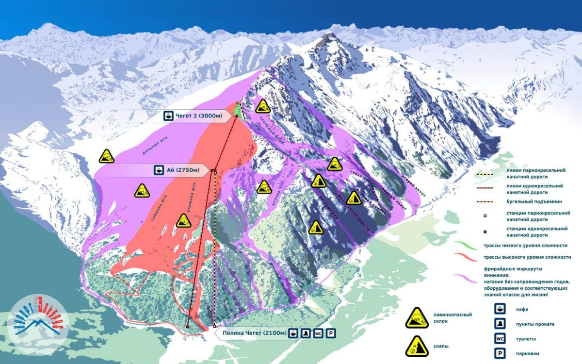 Чегет горнолыжный курорт схема трасс