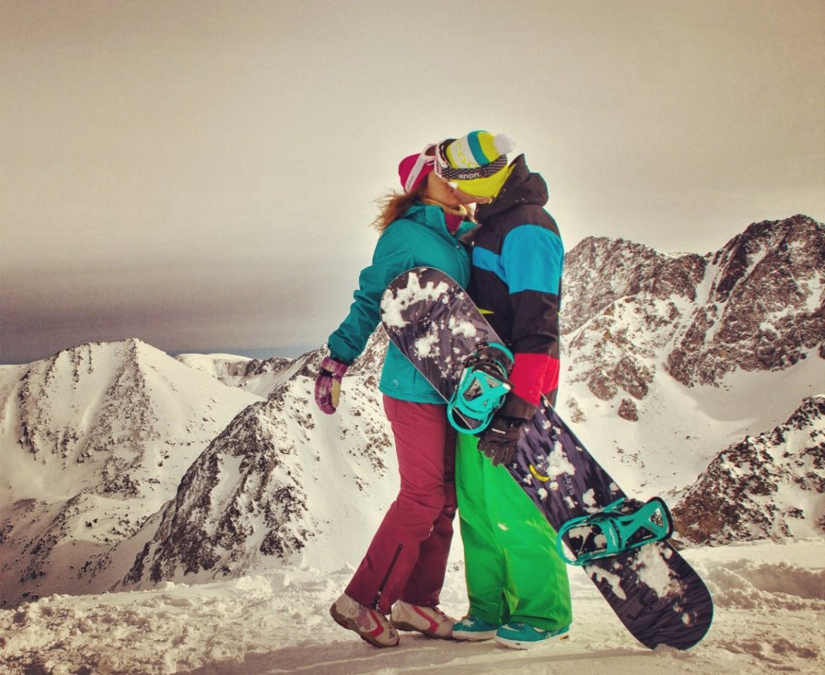 Влюбленные на лыжах