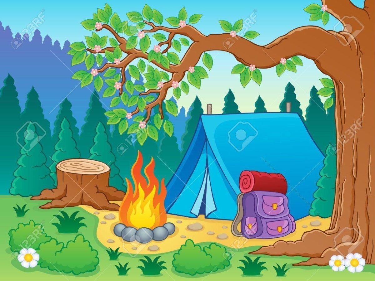 Палатка в лесу дети