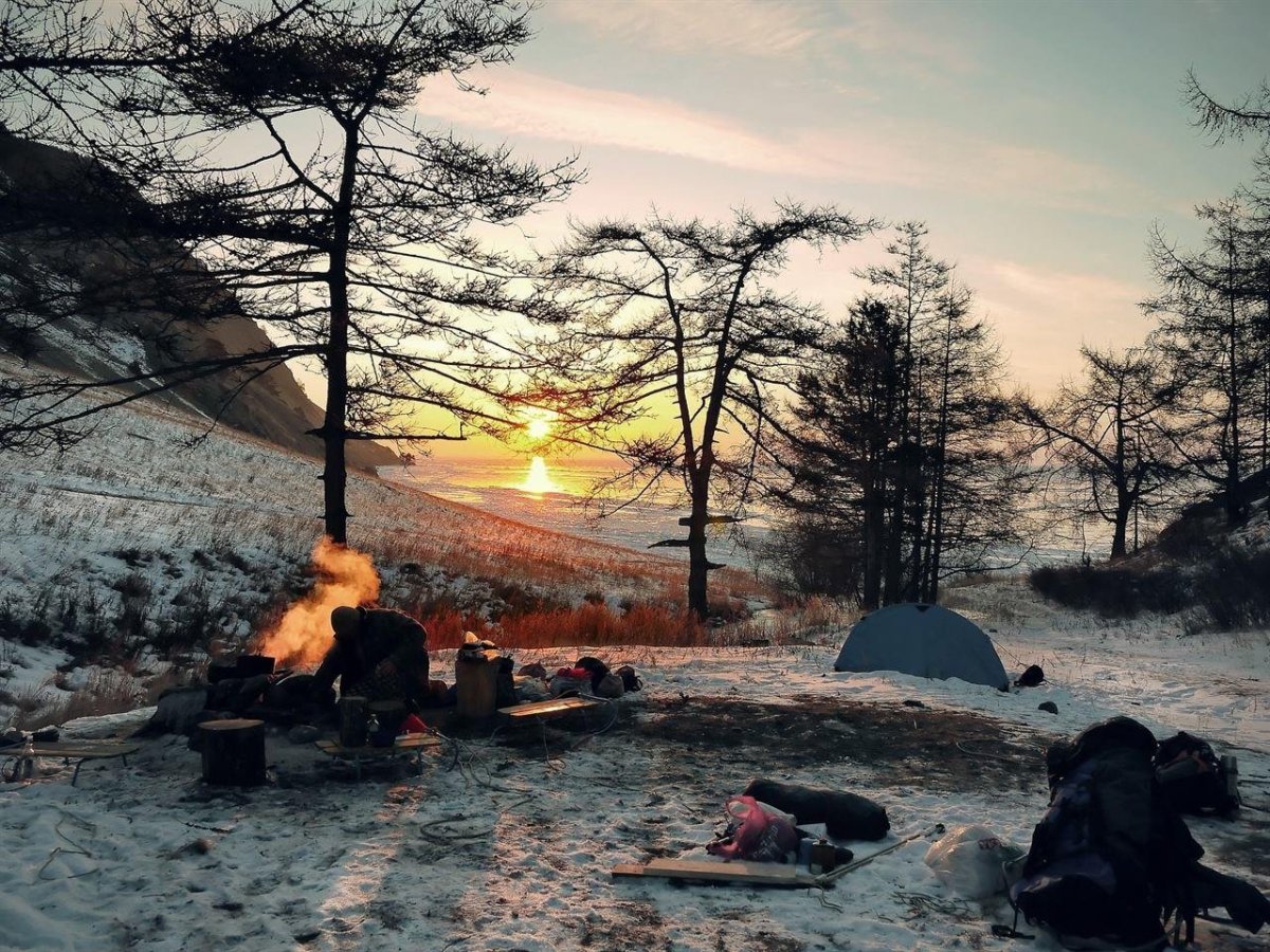 Бушкрафт лагерь зимой