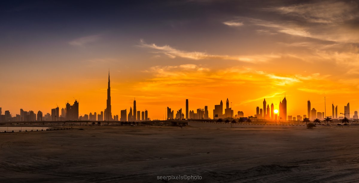 Закат в Дубай с Burj khalifa