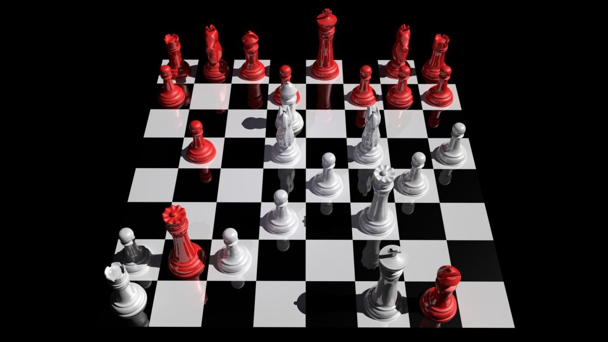 Шахматы красные и белые