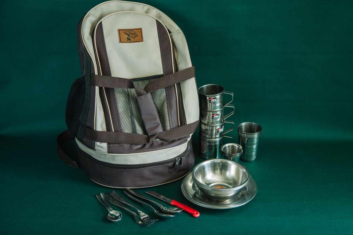 Рюкзак-сумка пикник по-русски на 4 персоны с термосом