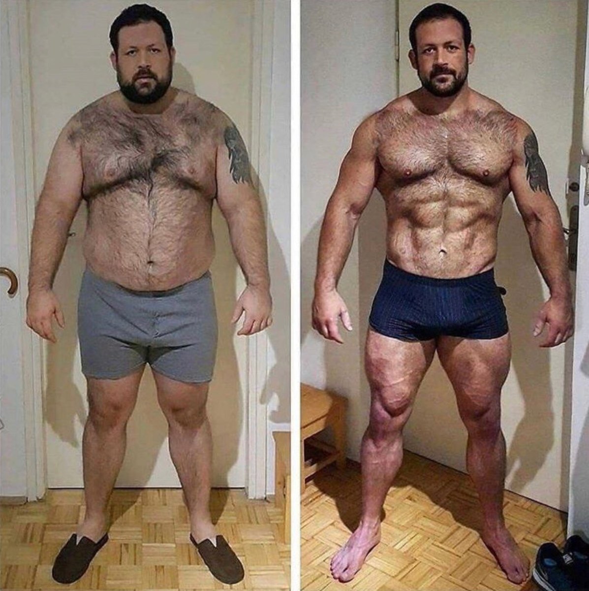 Сушка до и после мужчины