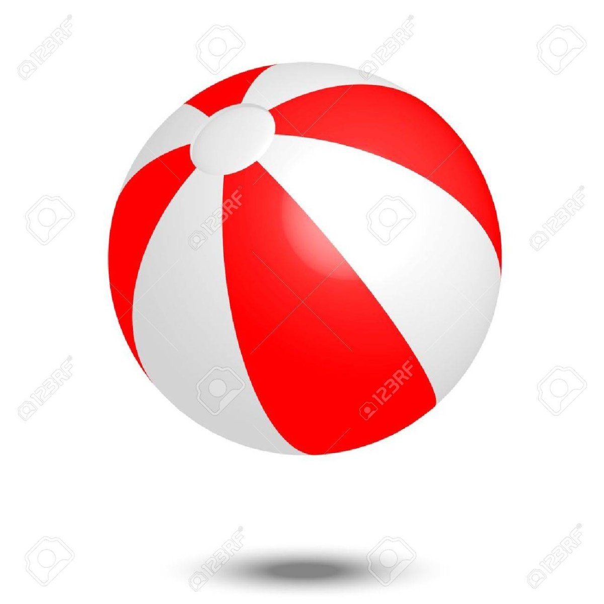 Рисунок красно белого пляжного мяча