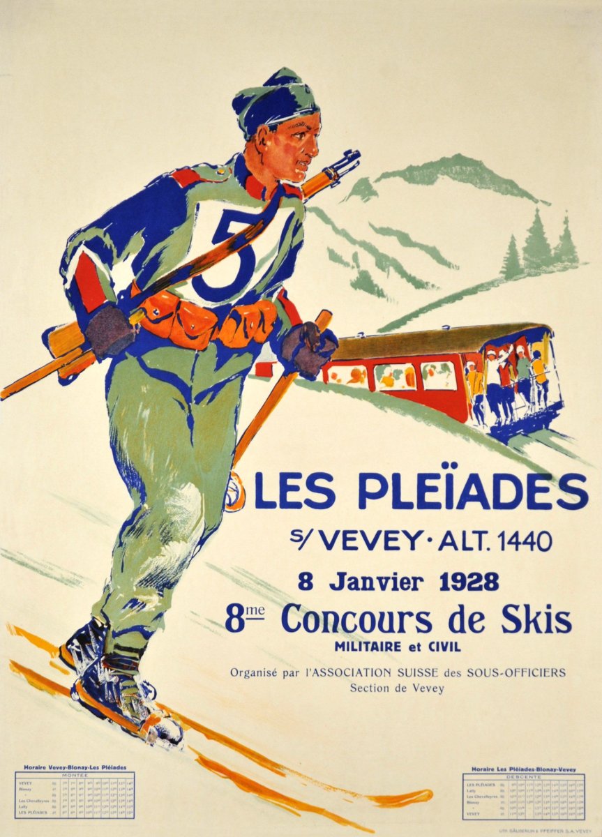 Лыжи плакат