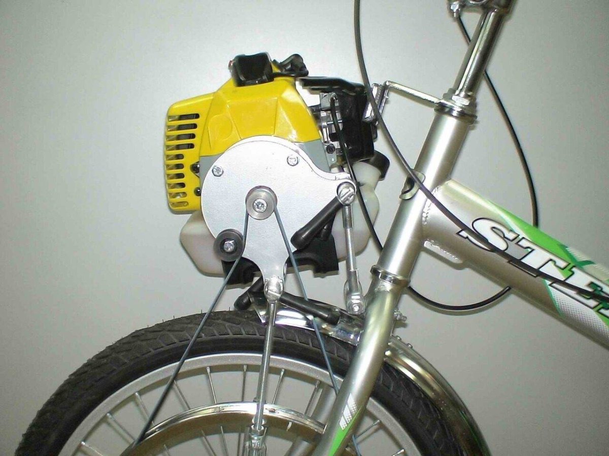 Мотор от триммера на велосипед