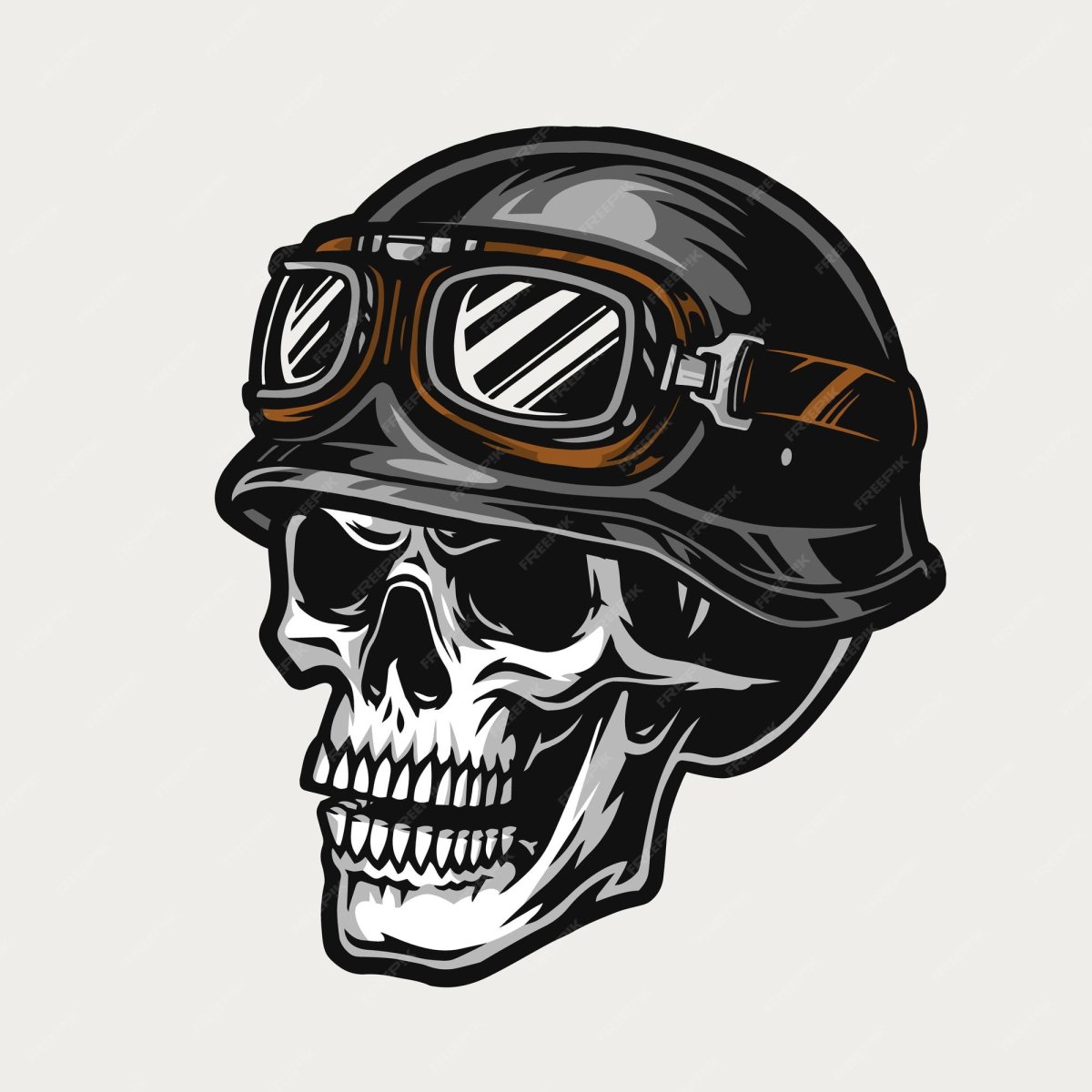 Skull in Motorcycle Helmet vector