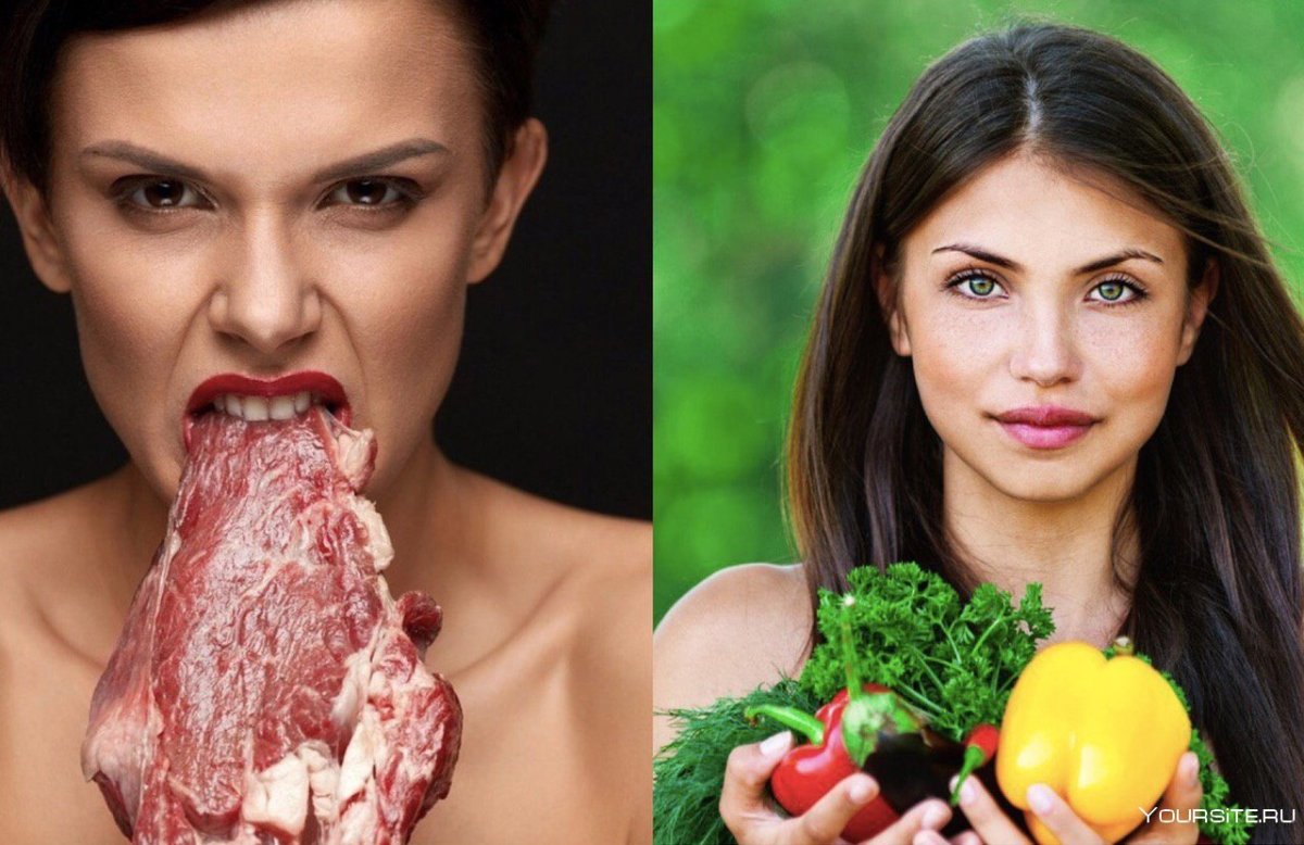 Вегетарианец и мясоед