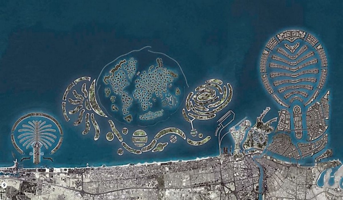Искусственные острова в Дубае архипелаг мир