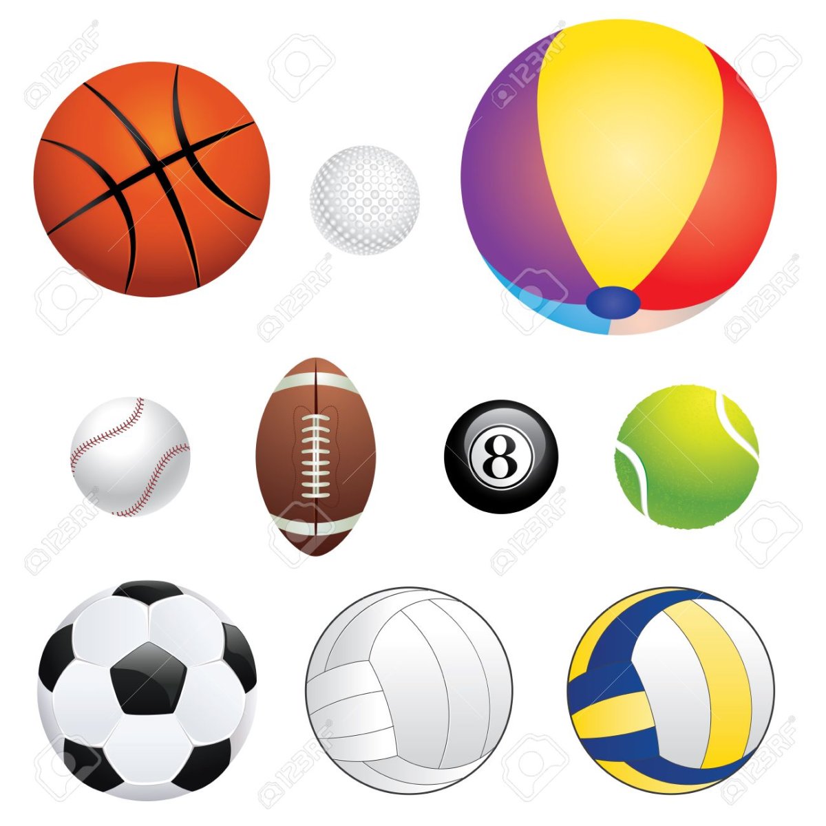 Мячи разных видов спорта для дошкольников
