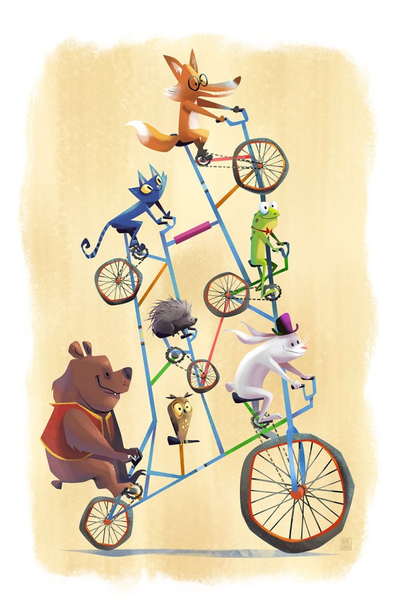 Животные на велосипеде