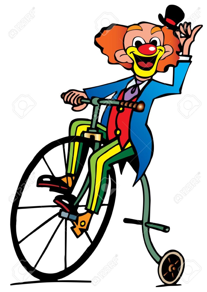 Велосипед клоун иллюстрация