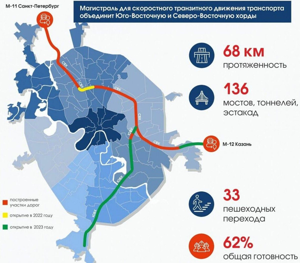 Московский скоростной диаметр на карте