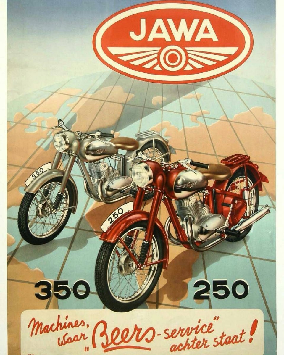 Плакат мотоцикл Ява 350