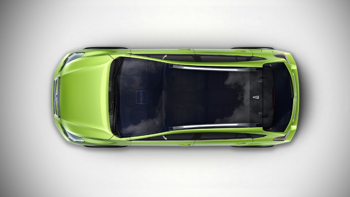 Зеленый автомобиль вид сверху