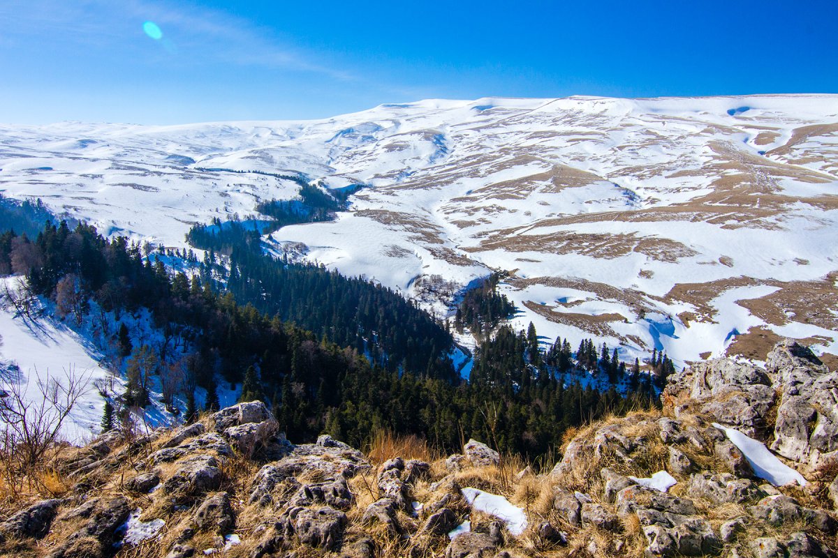 Плато Лагонаки зимой